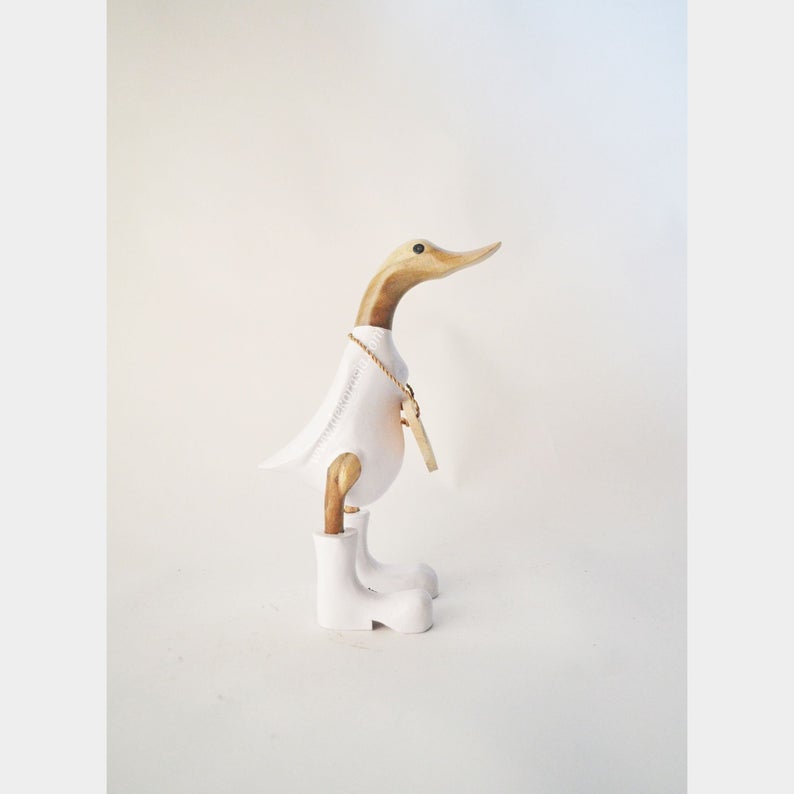 Plain White with White Shoes bamboo duck, duck decoration, bamboo craft, bali bamboo duck, duck handmade | Free Shipping